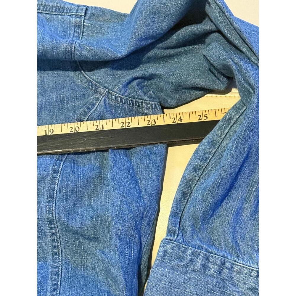 Vtg 90s Carolina Blues Womens Denim Shirt 18W Blue Long Sleeve - Picture 4 of 7